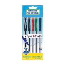Długopis ze skuwką BRITE mix kolorów etui 5 szt. PAPER MATE 2084412