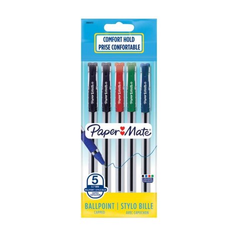 Długopis ze skuwką BRITE mix kolorów etui 5 szt. PAPER MATE 2084412