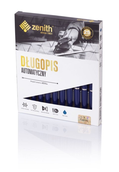 Długopis automatyczny Zenith 7 - box 10 sztuk, granatowy, 4071002