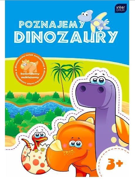 Kolorowanka PONZ.DINOZAURY A4/16 z naklejkami *4323 INTERDRUK