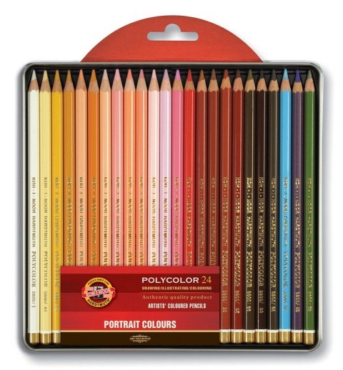 Kredki_POLYCOLOR 3824 24 KOL. opakowanie metalowe 3824 Koh i Noor