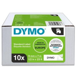 Taśma DYMO D1 - 9 mm x 7 m, czarny / biały - VALUE PACK 10 szt. - NOWOŚĆ 2093096 do drukarek etykiet