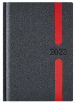 Kalendarz A-4 MAX książkowy (L1), 13 - grafit melange / wstawki 2023 TELEGRAPH