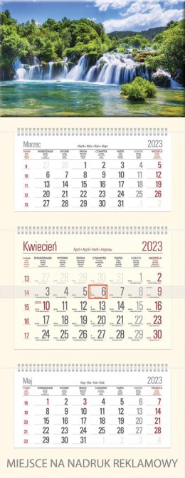 Kalendarz Trójdzielny z główką (T04) KASKADA krem 2023 TELEGRAPH