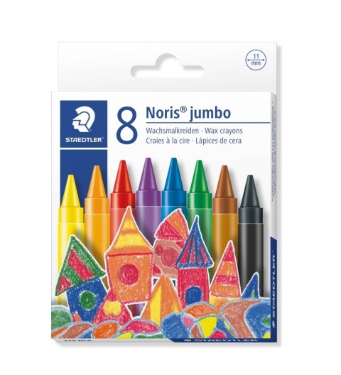 Kredki woskowe Noris Club, jumbo 11 mm, 8 kol., Staedtler S 229 NC8