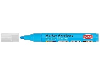 Marker akrylowy, fibrowa końcówka okragła 2-5mm, niebieski jasny TO-402 Toma