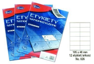 Etykiety samoprzylepne No. 026 105x48 mm GRAND 150-1053