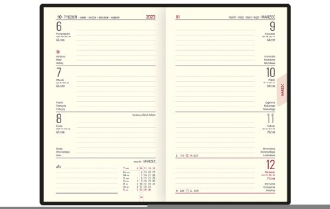 Kalendarz A-6 Notesowy CLASSIC książkowy (C4), 09 - czarny karo 2023 TELEGRAPH