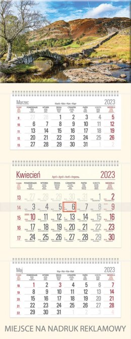 Kalendarz Trójdzielny z główką (T05) MOSTEK - krem 2023 TELEGRAPH