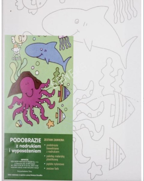 Podobrazie_CH.z nadrukiem WODNY ŚWIAT 23X30+w wyposażenie KOH I NOOR