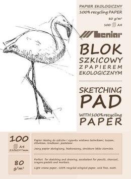 Blok szkicownik A4 100ark. 80g. papier jasny 90891 LENIAR