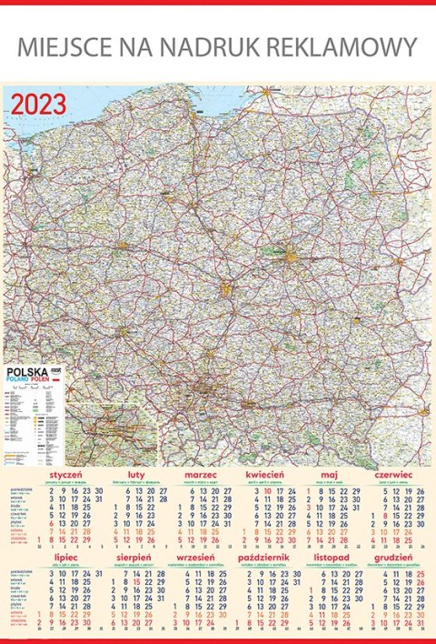 Kalendarz Plakatowy B-1, P22 -MAPA 2023 TELEGRAPH