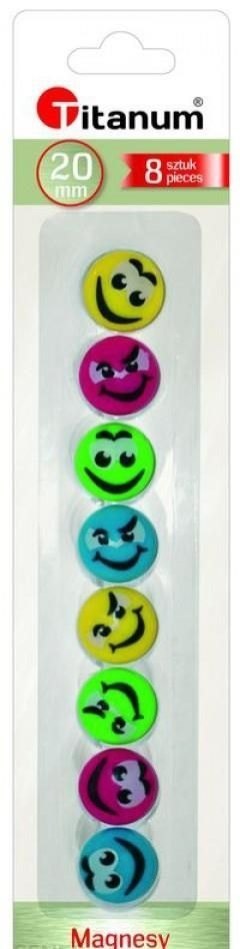 Magnesy do tablic 20mm/8 SMILEY 249640 TITANUM