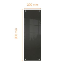 Mała podłużna szklana tablica suchościeralna Nobo Home 300x900mm, czarna 1915610