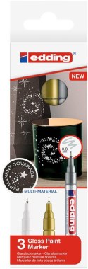 Markery olejowe kreatywne metaliczne 3 szt. etui Edding 780/3S MET