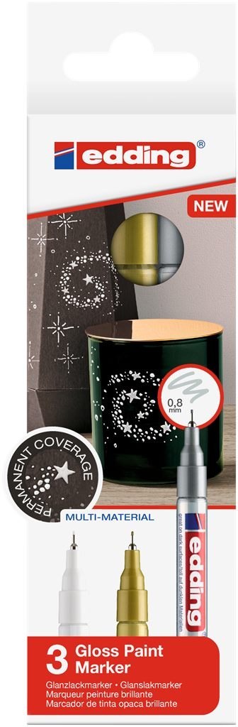 Markery olejowe kreatywne metaliczne 3 szt. etui Edding 780/3S MET