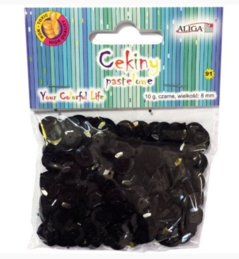 Cekiny pastel.MT-0215(91)czarne 10g ALIGA