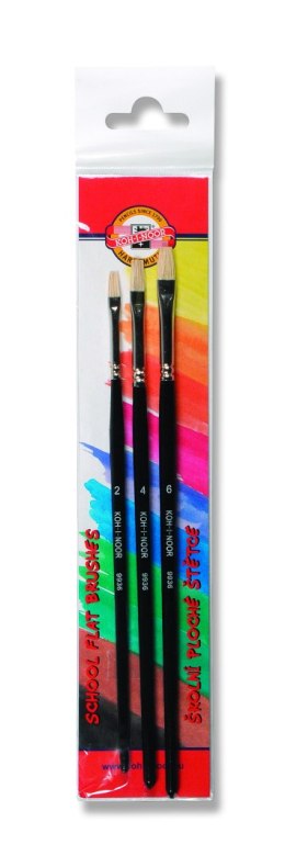 Pędzle płaskie 9936 kpl(2,4,6) KOH-I-NOOR