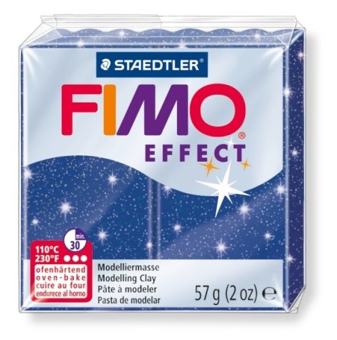 Kostka FIMO effect 57g, niebieski brokatowy, masa termoutwardzalna, Staedtler S 8020-302