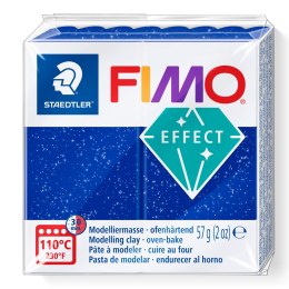 Kostka FIMO effect 57g, niebieski brokatowy, masa termoutwardzalna, Staedtler S 8020-302