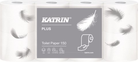 Papier toaletowy, małe rolki KATRIN PLUS Toilet 3ply 150, 16525, opakowanie: 56 rolek