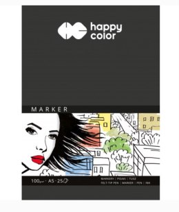 Blok do markerów, ART, 100g, A5, 25 ark, Happy Color HA 3710 1520-A25