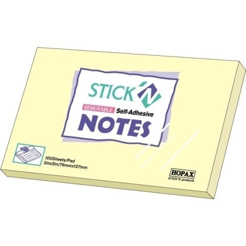 Notes samop.127x76 Żółty pastel STICK`N 100k. 21009