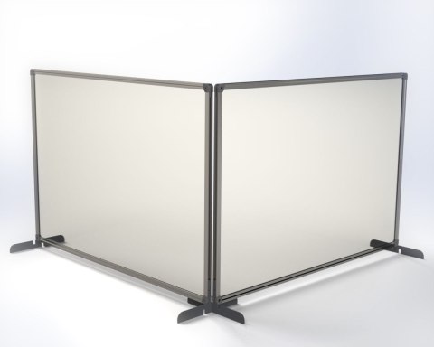 Osłona ochronna 100x65 pleksi bezbarwne, rama aluminiowa, metalowa podstawa czerwona Osłona ochronna 100x65 pleksi bezbarwne, rama aluminiowa, metalowa podstawa czerwona