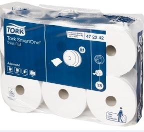 Papier toaletowy TORK SmartOne midi JUMBO biały makulatura z celulozą 207m (6) T8 472242 do doz.680000.