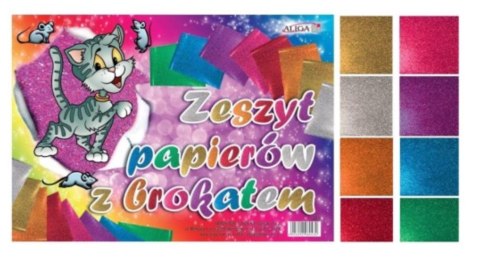Zeszyt pap.kolor z brokatem B5 ZB-8 ALIGA
