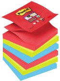 Bloczek samoprzylepny POST-IT Super sticky Z-Notes (R330-6SS-JP), 76x76mm, 6x90 kart., paleta Bora Bora