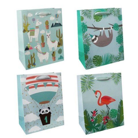 Torba prezent. 18x23 LAMA,LENIWIEC,PANDA,FLAMING INCOOD