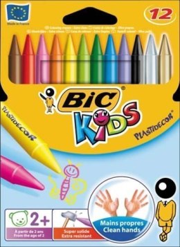 Kredki świecowe BIC Kids Plastidecor 12 kolorów, 945764 945764