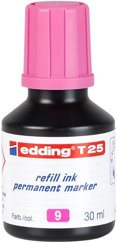 Tusz do markerów permanentnych 30 ml różowy Edding T25/009/R