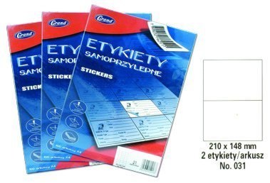 Etykiety samoprzylepne No. 031 210x148 mm GRAND 150-1058