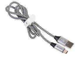 Kabel USB 2.0 TYPE-C A MALE 1m czarno-srebrny TRACER TRAKBK46265