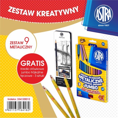 Zestaw z kredkami - metaliczny ASTRA, 334120012