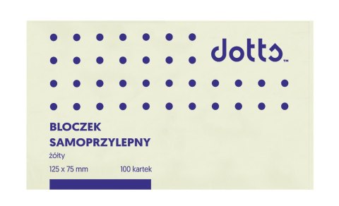 Bloczek samoprzylepny DOTTS 75x125 żółty 100 kartek (NS125/75/D)