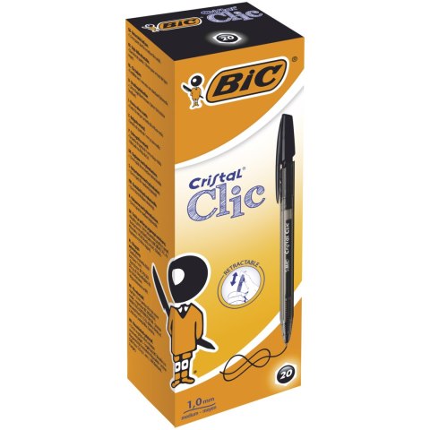 Długopis BIC Cristal Clic czarny, 8507322