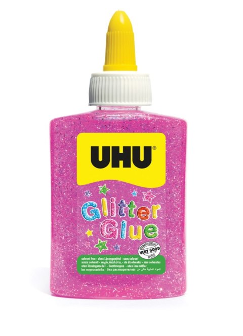 Klej brokatowy GLITTER GLUE różowy butelka 88ml UHU 49990