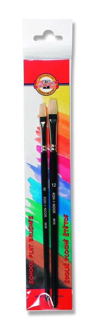 Pędzle płaskie 9936 kpl (8,12) KOH-I-NOOR
