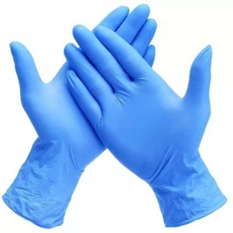 Rękawice nitrylowe XL (100) niebieskie bezpudrowe