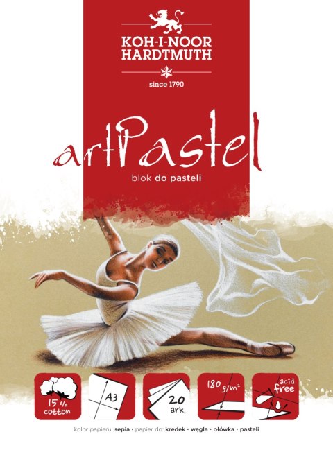 Blok do pasteli ART PASTEL SEPIA A3 20 KARTEK 180G. BLO-PART3 KOH-I-NOR