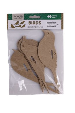 Zestaw kształtów tekturowych BIRDS, 5 szt, 12x6 cm, Happy Color HA 4512 1206-BR5