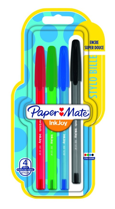 Długopis ze skuwką INKJOY 100 CAP M mix 4 kolory Classic PAPER MATE 1956718