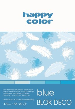 Blok DECO BLUE HAPPY COLOR A5 20ark.170g 5 ko lorów HA 3717 1520-032