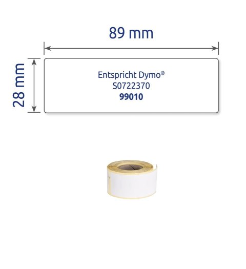 Etykiety adresowe AS0722370 28x89 260 et. x 2 w rolce do termodruku, trwałe, białe, Avery Zweckform