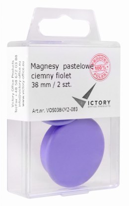 Magnesy pastelowe ciemny fiolet 38mm (2) 5038KM2-083 VICTORY