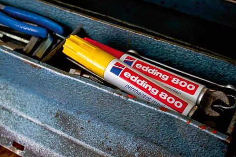 Marker E-800 EDDING czerwony końcówka ścięta 12 mm