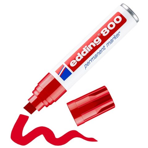 Marker E-800 EDDING czerwony końcówka ścięta 12 mm